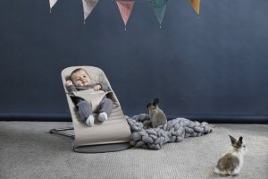 BABYBJORN bouncer BLISS Woven Classic Quilt, sand grey, 006217 5