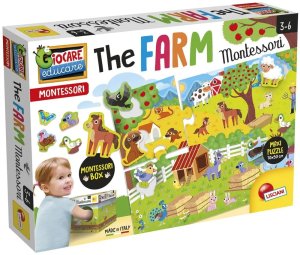 MONTESSORI puzzle game with shaped pieces The Farm, EX72484 1