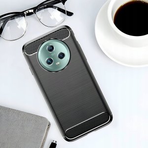 Hello Case Etui do Honor Magic 5 Pro (Czarne, Karbon, Pancerne, Case)   Szkło 9H 4