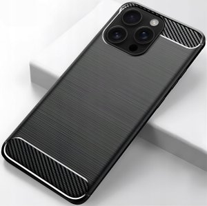 Etui do Apple iPhone 16 Pro Max (Czarne, Pancerne, Karbon, Case)   Szkło 9H 2