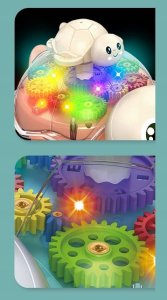 Żółw Świecący Z Dźwiękiem Jeżdzący Interaktywny Kolorowy Żółwik Dla Dzieci 2