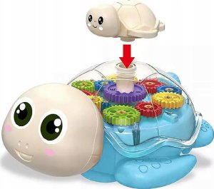 Żółw Świecący Z Dźwiękiem Jeżdzący Interaktywny Kolorowy Żółwik Dla Dzieci 3