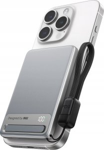 INIU Powerbank MagPro Slim - magnetyczny powerbank bezprzewodowy 5000mAh srebrny - Gwarancja bezpieczeństwa. Proste raty. Bezpłatna wysyłka od 170 zł. 1