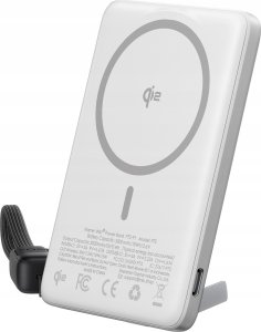 Adam Elements INIU Powerbank MagPro Slim - magnetyczny powerbank bezprzewodowy 5000mAh srebrny 3