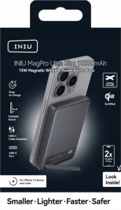INIU Powerbank MagPro Slim - magnetyczny powerbank bezprzewodowy 10000mAh czarny - Gwarancja bezpieczeństwa. Proste raty. Bezpłatna wysyłka od 170 zł. 6