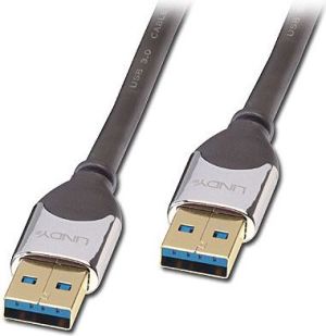 Kabel USB Lindy USB-A - USB-A 2 m Szary (41602) 1