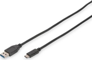 Kabel USB Digitus USB-A - USB-C 1 m Czarny (DB-300136-010-S) 1