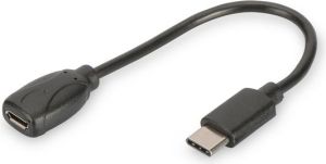 Kabel USB Digitus Adapter USB-C – micro B, wtyk-gniazdo, 0,15m (DB-300316-001-S) 1