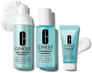 CLINIQUE SET (ANTI BLEMISH SOLUTION  60ML + ANTI BLEMISH SOLUTION CLEANSING FOAM 50ML + ANTI BLEMISH SOLUTION MOISTURIZNG FACIAL TREATMENT 15ML) 1