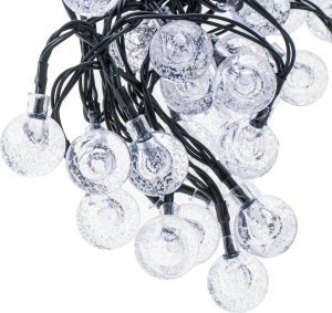 Lampki ogrodowe solarne kulki 7m 50LED zimny biały 1