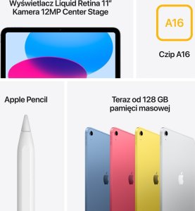 Tablet Apple iPad 10.9" 10 gen. 128 GB 5G Srebrny (MD7F4HC/A) 2