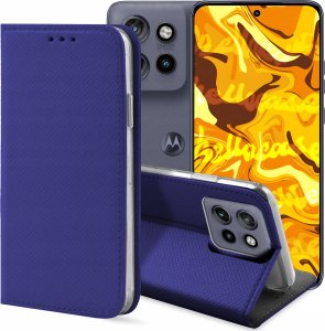ETUI Z KLAPKĄ DO MOTOROLA EDGE 50 NEO / THINKPHONE 25 GRANATOWE MAGNETYCZNE 1