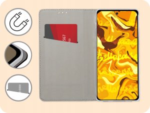 ETUI Z KLAPKĄ DO MOTOROLA EDGE 50 NEO / THINKPHONE 25 GRANATOWE MAGNETYCZNE 3