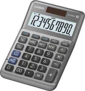 Kalkulator Casio Kalkulator MS 100 FM, srebrna, stołowy, funkcja konwersji walut, %, VAT 2