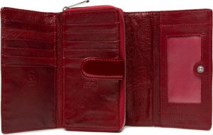 Semi Line Portfel damski skórzany Bordowy P8229-2 4