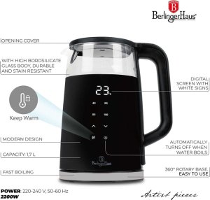 CZAJNIK ELEKTRYCZNY 1,7L BERLINGER HAUS BH-9476 MATTE BLACK 5