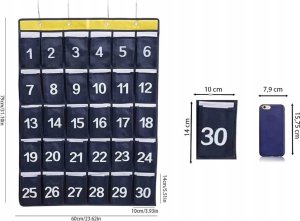 Organizer na Smartfony Telefony - Kieszonki Przechowywania do Szkoły Biura 2