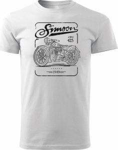 Koszulka motocyklowa z motocyklem Simson AWO 425 Legend męska biała REGULAR M 1