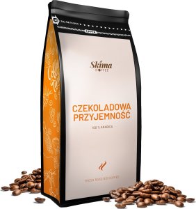 Kawa ziarnista 1kg CZEKOLADOWA PRZYJEMNOŚĆ 100% ARABICA Świeżo Palona do ekspresu + GRATIS 1