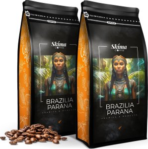 Zestaw Kawa ziarnista 1kgX2 BRAZILIA PARANA BLEND Świeżo Palona do ekspresu + GRATIS 1