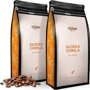 Zestaw Kawa ziarnista 1kgX2 SŁODKA CHWILA 100% ARABICA Świeżo Palona do ekspresu + GRATIS 1
