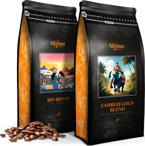 Kawa ziarnista SkimaCoffee Zestaw Kawa ziarnista 1kgX2 RIO ROAST/ZAMBEZI GOLD BLEND Świeżo Palona do ekspresu 2