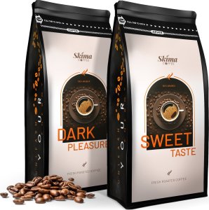 Zestaw Kawa ziarnista 1kgX2 SWEET TASTE/DARK PLEASURE Świeżo Palona do ekspresu + GRATIS 1