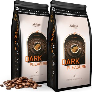 Zestaw Kawa ziarnista 1kgX2 DARK PLEASURE 100% ARABICA Świeżo Palona do ekspresu + GRATIS 1