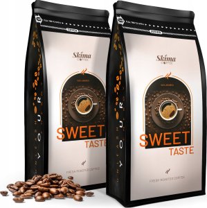 Zestaw Kawa ziarnista 1kgX2 SWEET TASTE 100% ARABICA Świeżo Palona do ekspresu + GRATIS 2