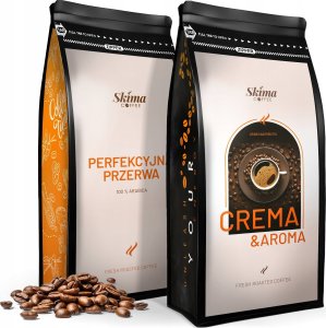 Zestaw Kawa ziarnista 1kgX2 CREMA&AROMA/PERFEKCYJNA PRZERWA Świeżo Palona do ekspresu + GRATIS 1