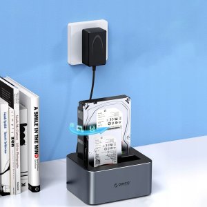 Stacja dokująca na 2 dyski z funkcją klonowania offline 2,5"/3,5" SATA HDD/SSD - szara 3