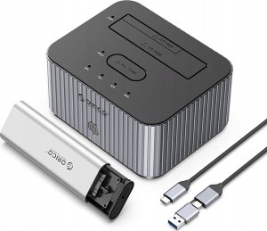 Stacja dokująca do dysków z funkcją klonowania M.2 NVME + 2,5"/3,5 HDD / 2,5" SSD - szara 1