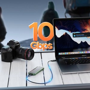 Przenośna kieszeń dyskowa M.2 NVMe/SATA SSD USB-C 3.2 - szaro-zielona 3