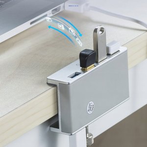 HUB 4-portowy montowany na zacisk USB-A 3.0 - srebrny 6