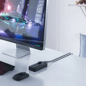 HUB 13-portowy z włącznikiem USB-A 3.0 - czarny 5