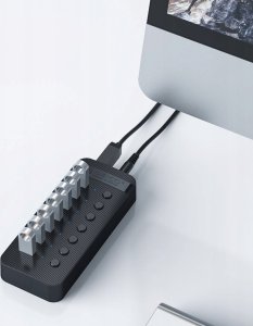 HUB 13-portowy z włącznikiem USB-A 3.0 - czarny 6