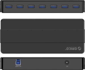 HUB 7-portowy USB-A 3.0 - czarny 4