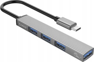 HUB USB Orico HUB 4-portowy input: USB-C 3.0 / output: 1x USB-A 3.0 + 3x USB-A 2.0 przewód 0,15M - szary 3
