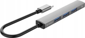 HUB USB Orico HUB 4-portowy input: USB-C 3.0 / output: 1x USB-A 3.0 + 3x USB-A 2.0 przewód 0,15M - szary 4
