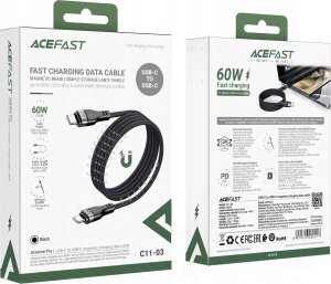 Kabel USB Acefast Kabel 3w1 Acefast C11-03 USB-C - USB-C 480Mb/s 100W 1.2m - czarny 7