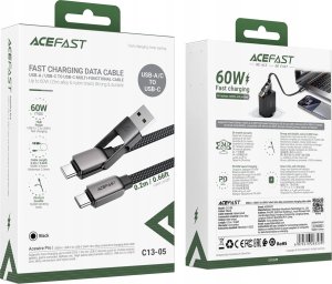 Kabel USB Acefast USB-C - USB-C 0.2 m Wielokolorowy (6974316283539) 8