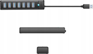 HUB 7-portowy USB-A 3.0 przewód 1M - czarny 5
