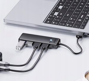 HUB 4-portowy input: USB-C 3.0 / output: 4x USB-A 3.0 przewód 0,15M - czarny 4
