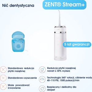 Irygator do zębów jamy ustnej ZENT Stream+ bezprzewodowy PRO 360 Blue 15