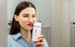 Irygator do zębów jamy ustnej ZENT Stream+ bezprzewodowy PRO 360 Blue 25