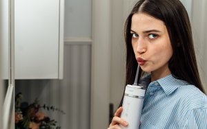 Irygator do zębów jamy ustnej ZENT Stream+ bezprzewodowy PRO 360 Blue 8