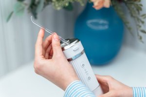 Irygator do zębów jamy ustnej ZENT Stream+ bezprzewodowy PRO 360 Blue 10