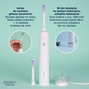 Szczoteczka ZENT SoniQ+ Biała 7