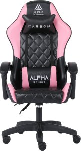 Fotel Gamingowy Krzesło Gracza Biurowy Alpha Gaming Carbon Różowy Porządny 2