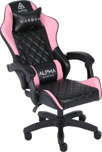 Fotel Gamingowy Krzesło Gracza Biurowy Alpha Gaming Carbon Różowy Porządny 7